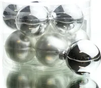 Christbaumkugeln Silberfarben 5 x glänzend & 5 x matt Ø 6 cm aus Glas  - 10er Set