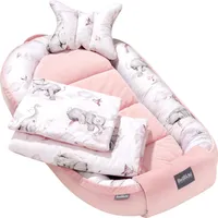 Bellochi 5 teilig Babynestchen Set Babynest 90x60x12 herausnehmbarer Einsatz Bett Kuschelnest Krabbeldecke Babys Neugeborene Baumwolle und Samt - Habarigani