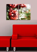 Opviq, YYCS- CST1604, Bunt, Wanduhren, 58 x 38 cm, 100% Wildleder -Leinwand