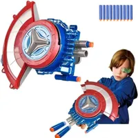 Spielzeugpistolen - Superhelden Captain America Schild Spielzeugpistole für Kinder mit Schussfunktion mit 10 Schaumstoffkugeln - BLASTKID