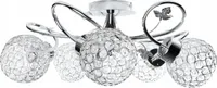 HowHomely Deckenleuchte Crystal fünffach silber 55x30 cm Glas verchromter Stahl