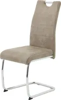 Freischwinger Schwingstuhl FLORA beige Microfaser - Die Möbelfundgrube