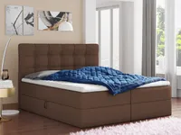 Boxspringbett Best mit 2 Bettkästen, Doppelbett mit Bonell-Matratze und Topper, Polsterbett, Bett (Braun (Inari 24), 140 x 200 cm)