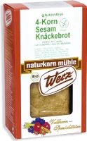Werz 4-Korn Sesam Knäckebrot Vollkorn glutenfrei -- 150g