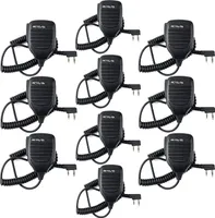 Retevis Funkgeräte Lautsprecher Handheld Mikrofon 2 Pin Funkgeräte Lautsprechermikrofon Kompatibel mit RT24 RT27  (10 Stück)