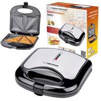 Sandwichmaker für amerikanische Sandwiches und XXL Toastscheiben elektrischer Sandwichtoaster mit extra großen Platten (antihaftbeschichtet) 1000W