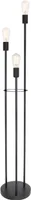 Globo Lighting Stehleuchte Metall schwarz, Fußtrittschalter im Kabel, ohne Schirm, ø: 250mm, H: 1400mm, Kabellänge 1800mm, exkl. 3x E27 60W 230V