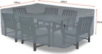 Schutzhülle für Gartenmöbel Sitzgarnituren Gartentische aus mehrschichtige Ripstop-Poyester Gewebeplane 300D und TPU, Atmungsaktive, frostbeständige, wasserdichte und UV-Beständige Abdeckhaube Abdeckungspane, 240x190xH85 cm