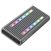 Qoltec 52272 Gehäuse für Laufwerk M.2 SSD | SATA | NVMe | RGB-LED | USB-C | 4TB