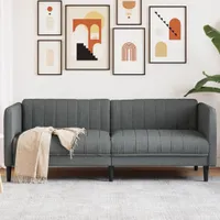 Design Sofa 3-Sitzer Dunkelgrau Stoff, Schlafsofas 2024 Neu