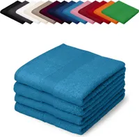 4er PACK Saunatücher XXL 100x200 cm Saunalaken Strandtücher Saunahandtücher 100% Baumwolle Badelaken, Farbe: Türkis