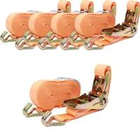5x Profi Ratschen Spanngurt Spanngurte Zurrgurt 2-tlg 6m 0,8t 0,8to 800kg ORANGE