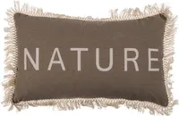 Dekokissen "Nature" 30x50 ca. 300g Füllgewicht 100% Baumwolle Fransen