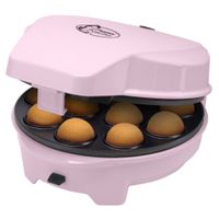 Bestron 3-in-1 Cakemaker im Retro Design, mit 3 auswechselbaren Backplatten, Donut-, Cupcake- und Cakepop Maker, antihaftbeschichtet, 700 Watt, Farbe: Rosa