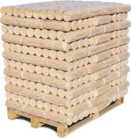 Nadelholz Holzbriketts rund, ohne Loch, 96 x 10kg Briketts, 960kg Palette