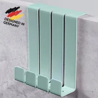 DEKAZIA® 4 Türhaken Kinderzimmer mint grün | Türgarderobe Kinder | Türhaken zum Einhängen | Kleiderhaken Tür | Tür Garderobe | Garderobenhaken Tür
