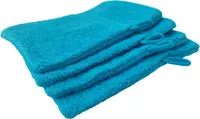 Merkanta 4er Set Waschlappen/Waschhandschuhe Türkis 100 % Baumwolle