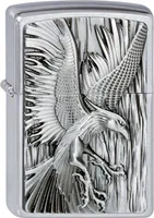 Zippo Feuerzeug 2002724 Phoenix on Fire Benzinfeuerzeug, Messing, Brushed Chrome, 1 x 3,5 x 5,5 cm