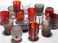ZAFFERANO Melting Pot 6 Mischgläser Bicolor Rot/Grau