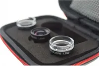 SYSTEM-S Makro Linse 3er Set Filter mit Clip und Schutztasche für Smartphone