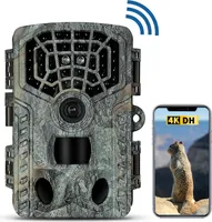 4K 32MP WiFi kamera pro pozorování divoké zvěře, noční vidění, vodotěsné ovládání aplikace, lovecká kamera pro lov a pozorování divoké zvěře, šedá barva