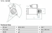 BOSCH Anlasser 12V für MERCEDES-BENZ E-Klasse S-Klasse SL Gl-Klasse C-Klasse