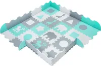 Mata piankowe puzzle XL 150 x 150 x 1cm z obrzeżem - pianka EVA - miętowa