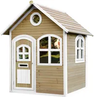 AXI Spielhaus Julia aus  Holz | Outdoor Kinderspielhaus für den Garten in Braun & Weiß | Gartenhaus für Kinder mit Fenstern