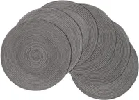6er Set Rund gewebte Tischsets Waschbar,-Durchmesser 36CM; Rund Baumwolle Platzsets Abwaschbar Hitzebeständig und rutschfest,Ideal für Küche,Party,Hochzeit usw.