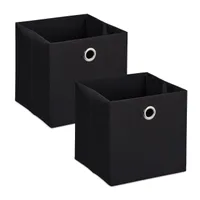 Relaxdays Aufbewahrungsbox Stoff 2er Set, quadratisch, Aufbewahrung für  Regal, Stoffbox in Würfelform 30x30x30 cm, rot