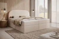 MyBed Zen box spring bed Čalúnená posteľ Čelo postele Úložný priestor 120x200 Vreckový matrac H4 Topper Beige Velvet