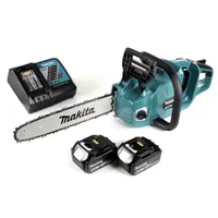 Makita DUC 355 RG2 Akku Kettensäge 36V ( 2x18V ) Brushless 35 cm + 2x 6,0 Ah Akku + Ladegerät