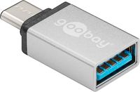 USB-C™/USB-A OTG Super Speed-Adapter für den Anschluss von Ladekabeln 3.0 silber