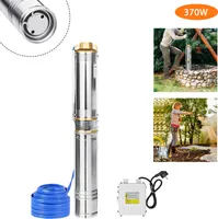 LZQ 370W/0.5hp Tiefbrunnenpumpe Brunnenpumpe bis 4.000 l/h Sandverträglich Tauchdruckpumpe Edelstahl Wasserpumpe Gartenpumpe
