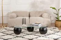 Skye Decor, Sphere - Black, Couchtische, Schwarz, Glas, 120 x 30 x 70 cm