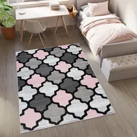 Koberec Detská izba Obývacia izba Spálňa Krátky vlas Moderný dizajn Ružová Sivá Krémová Ružová Marocká Melted ÖKOTEX 80 x 150 cm