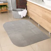 Badezimmer Teppich mit abgerundeten Ecken | waschbar | in sand Größe - 80x120 cm