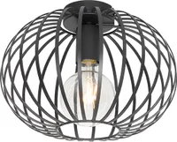 QAZQA - Design Deckenleuchte I Deckenlampe I Lampe I Leuchte schwarz 30 cm - Johanna I Wohnzimmer I Schlafzimmer - Stahl Rund - LED geeignet E27