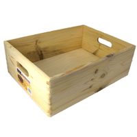 Große Holz Kiste Aufbewahrung Gemüse Kiste mit Griffen aus unlackiert Kiefernholz