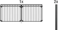 Alberts Doppeltor-Set für Zaunsystem Circle, Höhe 120 cm, Breite 300 cm, anthrazit, zum Einbetonieren