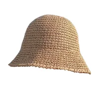 Damen Stroh Sonnenhut Gewebter Fischerhut Faltbarer Fischerhut Sonnenschutz Strandhut Sommer Reise Wandern Urlaub Fischerhut Damen Modeaccessoires