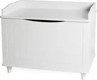 WONDERMAKE® Dekoratívna drevená truhlica na hračky s vekom Truhlica na bielizeň Drevená truhlica na hračky Drevená úložná truhlica, 73,5 x 51,5 x 57 cm, biela