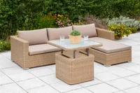 Merxx Gartenlounge Veneto Stahl, Kunststoffgeflecht natur