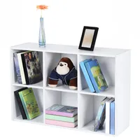 VASAGLE Bücherregal mit 6 Fächern weiß Holzregal 65,5 x 97,5 x 30 cm freistehend schmal und stabil Würfelregal Weiß LBC203D
