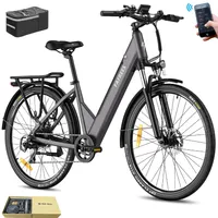 Elektrofahrrad MTB 27,5 Zoll Pedelec, Rostfreie Aluminiumlegierung bis zu 90 km-110 km, Wasserdicht IP54, Mountainbike mit 7 Gang und App, Grau