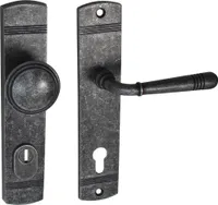 Haustür Schutzbeschlag Helena LS Antik Grau HS 92 mm mit Knauf - ZA