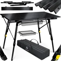 KESSER® Campingtisch faltbar Klapptisch Camping Tisch mit Aluminiumrahmen Aufrollbare Tischplatte Falttisch klappbar mit Höhenverstellung inkl. Tragetasche mit Trageband 90 x 53cm - bis 30 kg