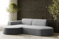 Sofa w kształcie L MODENA narożnik tkanina Poso szary lewy