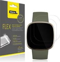 2x Schutzfolie für Fitbit Versa 3 Folie, 100% Displayabdeckung, dipos Flex