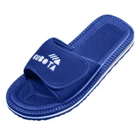 Kubota Badelatschen mit Klettverschluss Pantoletten Hausschuhe Herren "Velcro" Blau, 43